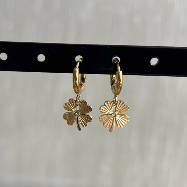 Give me luck oorbellen - goud kleur - Afbeelding 2