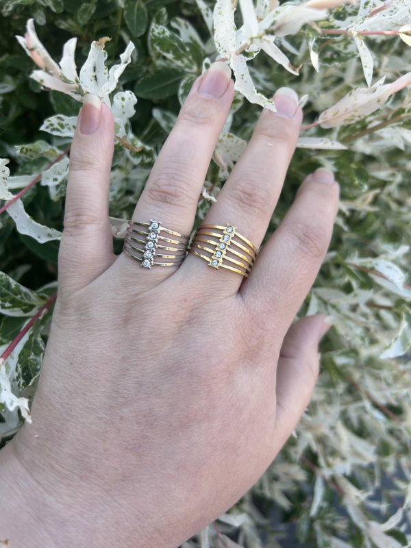 Stacked sparkle ring - goud kleur - Afbeelding 3