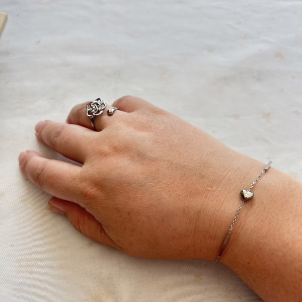 Simple heart armband - zilver kleur