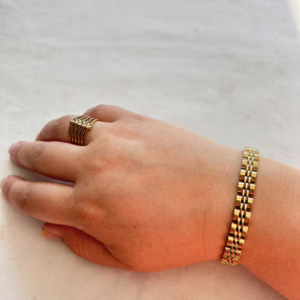 Stoere schakelarmband - goud kleur
