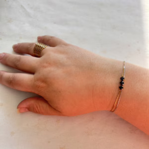 Three stone armband -blauw
