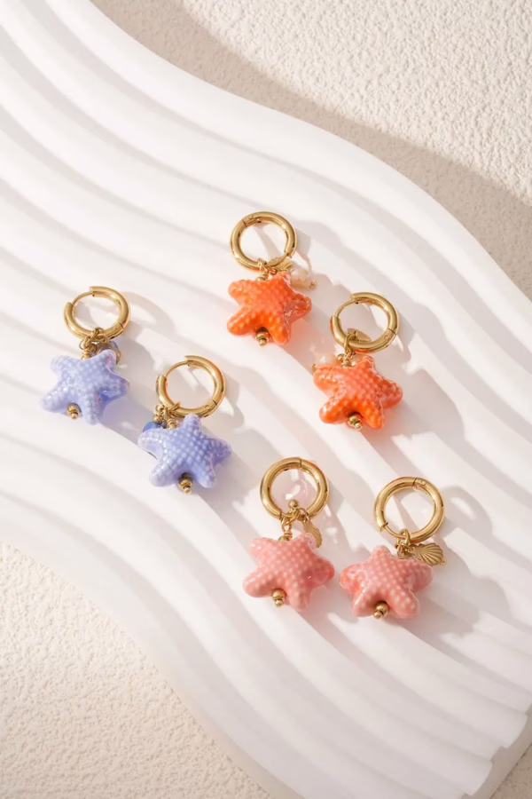 Starry oorbellen - blauw - Afbeelding 3