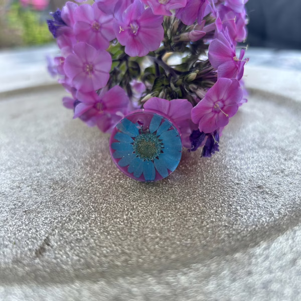 Glitter blue flower