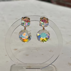 Double diamond oorbellen