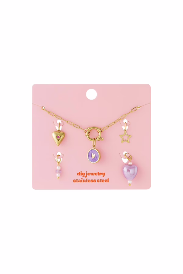 DIY Purple Heart ketting - Afbeelding 4