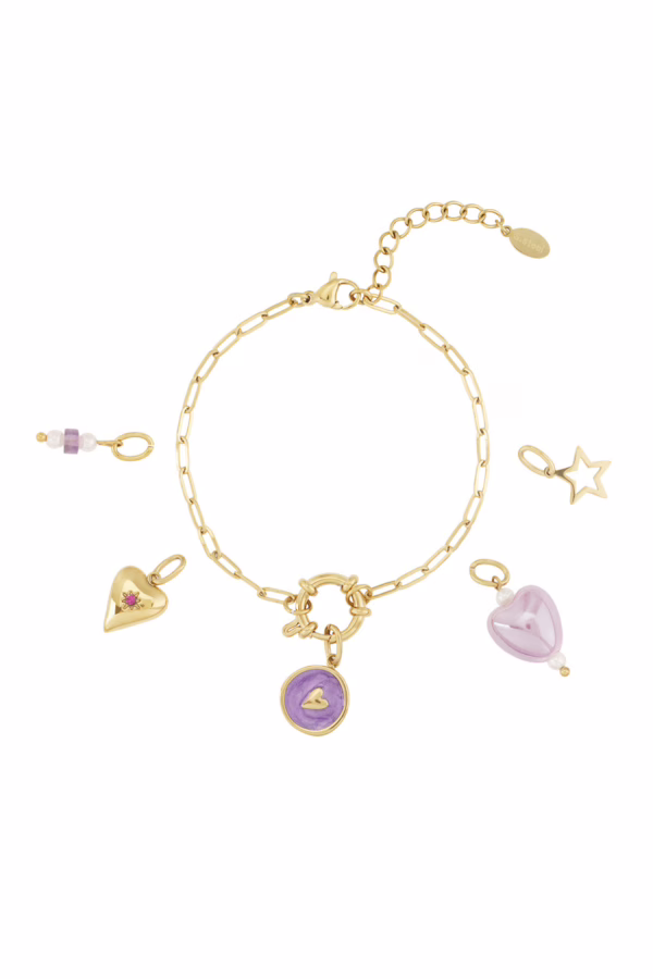 Purple heart DIY armband - Afbeelding 2