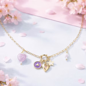 DIY mix & match Purple Heart ketting