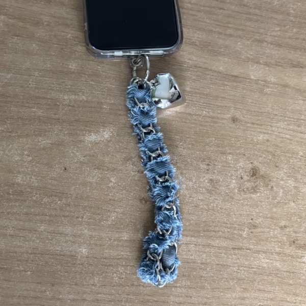 Telefoonkoord denim lichtblauw - Afbeelding 4