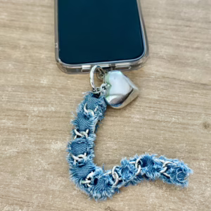 Telefoonkoord denim lichtblauw