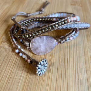 Blush Harmony, wikkelarmband Rozenkwarts